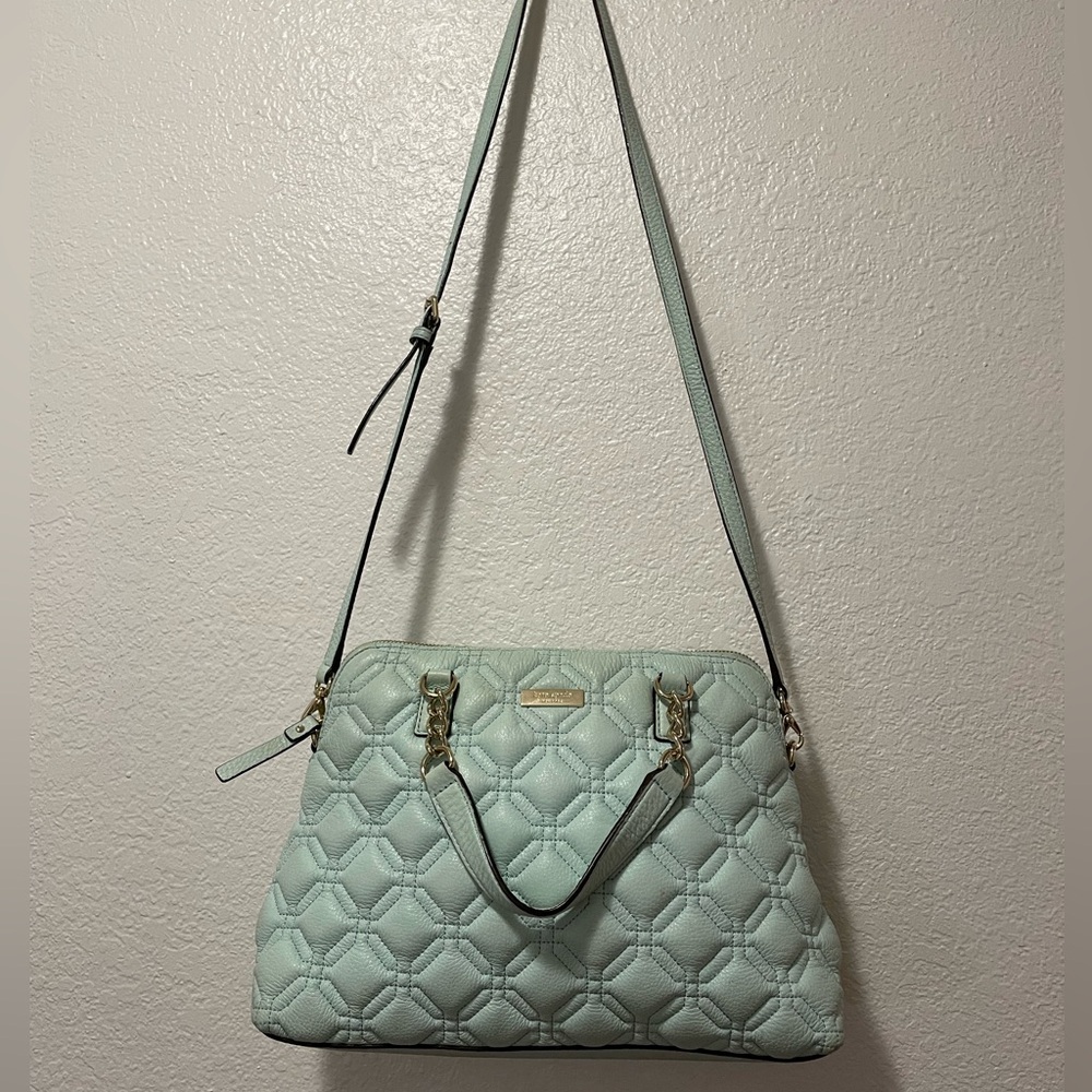Kate Spade Light Blue Quilted Crossbody Bag